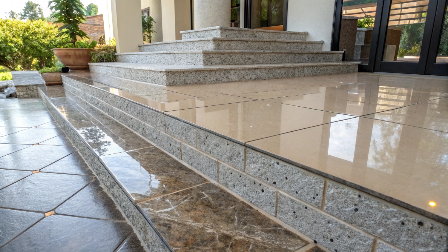 Керамическая плитка и керамогранит с глянцевой поверхностью: свет и объем