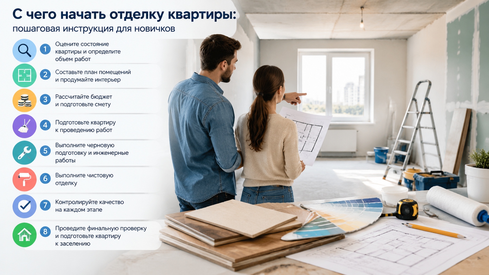 С чего начать отделку квартиры: пошаговая инструкция для новичков
